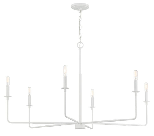 Salerno 6-Light Chandelier in Bisque White