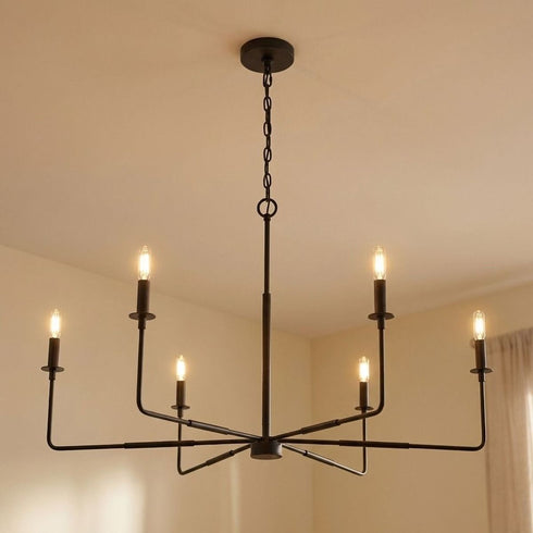 Salerno 6-Light Chandelier in Bisque White