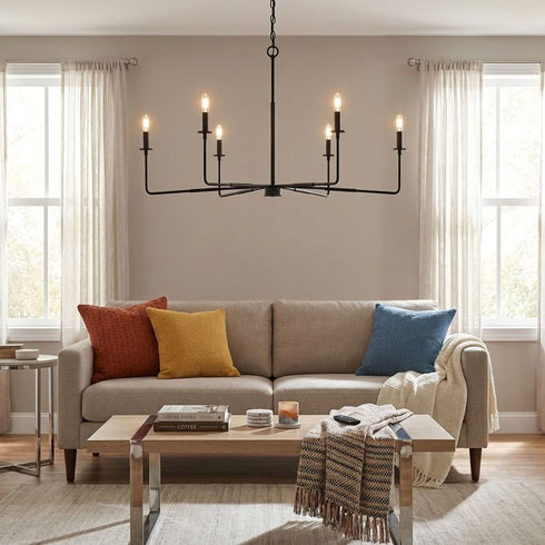 Salerno 6-Light Chandelier in Bisque White