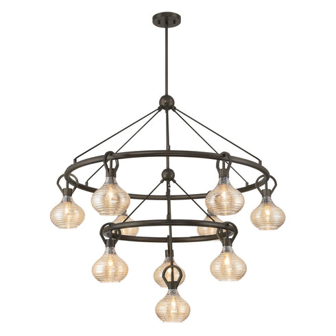 Sheriden 10-Light Chandelier in Mediterranean Bronze