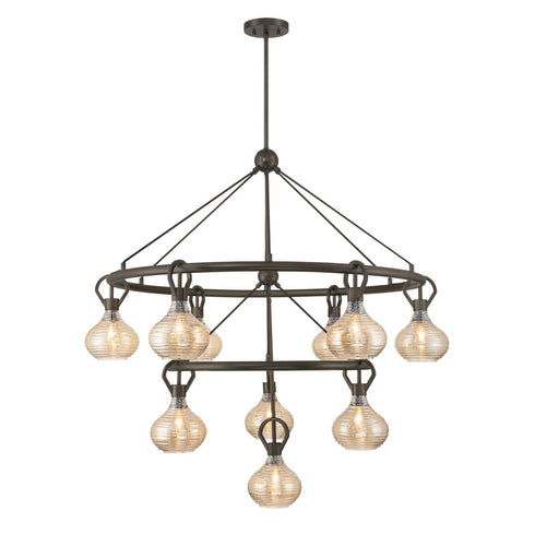 Sheriden 10-Light Chandelier in Mediterranean Bronze