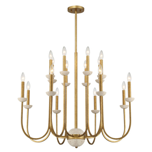 Oakhurst 16-Light Chandelier in Antique Gold