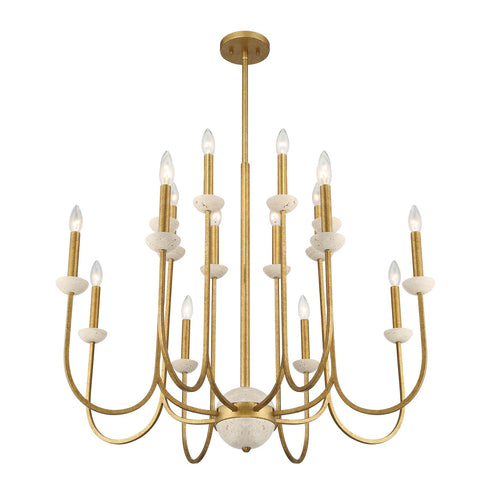 Oakhurst 16-Light Chandelier in Antique Gold