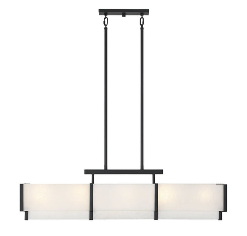 Orleans 5-Light Linear Chandelier in Black Cashmere