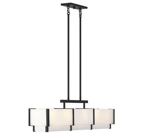 Orleans 5-Light Linear Chandelier in Black Cashmere