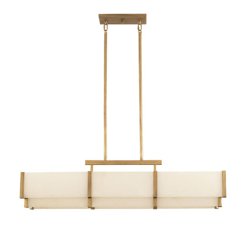 Orleans 5-Light Linear Chandelier in Distressed Gold