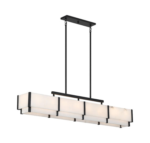 Orleans 8-Light Linear Chandelier in Black Cashmere
