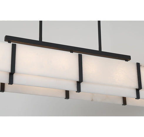 Orleans 8-Light Linear Chandelier in Black Cashmere