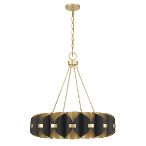 Pelham 16-Light Chandelier in Black Cashmere and True Gold