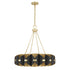 Pelham 16-Light Chandelier in Black Cashmere and True Gold