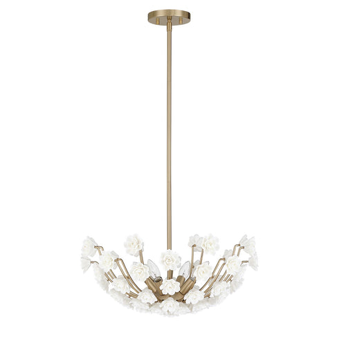 Flores 4-Light Chandelier in Noble Brass by Breegan Jane