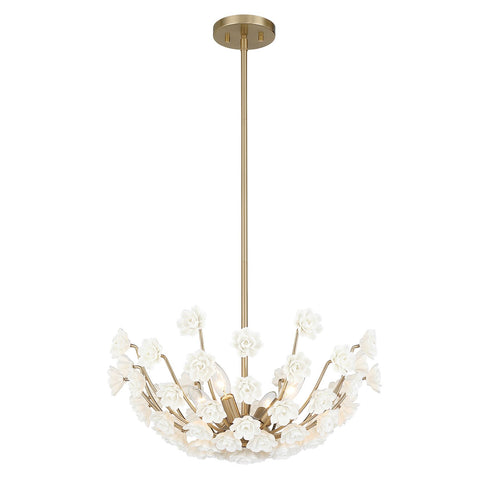 Flores 4-Light Chandelier in Noble Brass by Breegan Jane
