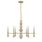 Crescent 6-Light Chandelier in Noble Brass