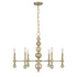 Crescent 6-Light Chandelier in Noble Brass