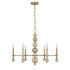 Crescent 6-Light Chandelier in Noble Brass