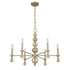 Crescent 6-Light Chandelier in Noble Brass