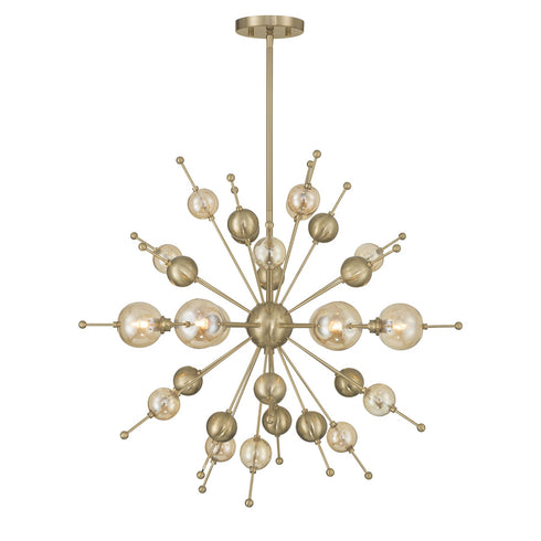 Crescent 6-Light Chandelier in Noble Brass