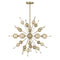 Crescent 6-Light Chandelier in Noble Brass