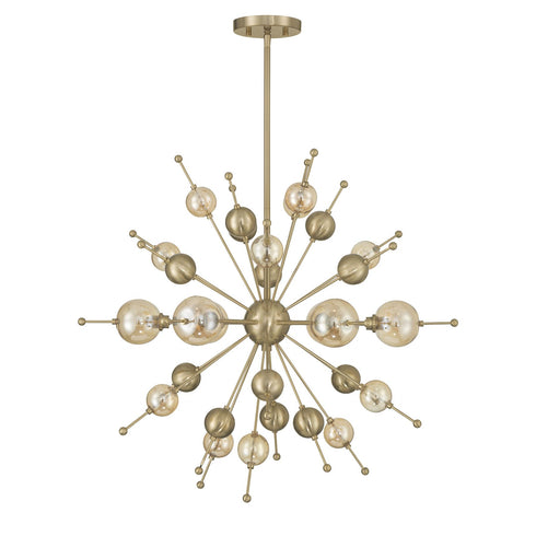 Crescent 6-Light Chandelier in Noble Brass