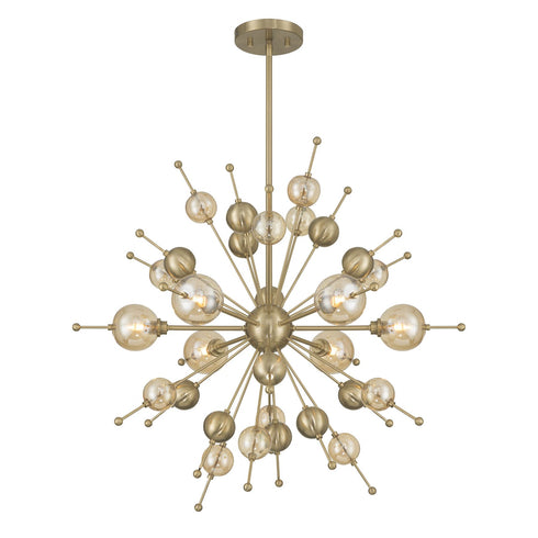 Crescent 6-Light Chandelier in Noble Brass