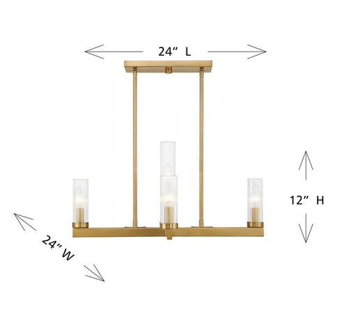Carina 5-Light Chandelier in Warm Brass