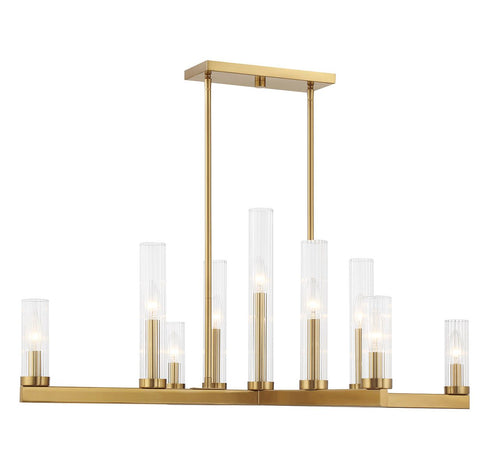 Carina 9-Light Chandelier in Warm Brass