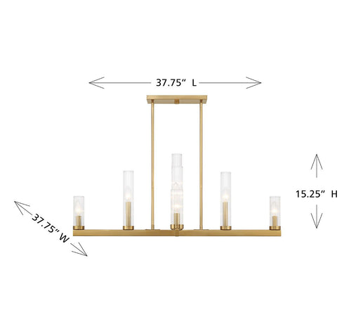 Carina 9-Light Chandelier in Warm Brass