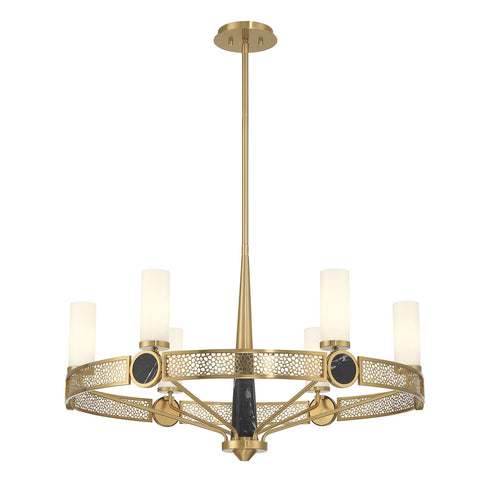 Farrell 6-Light Chandelier in Warm Brass by Dann Foley