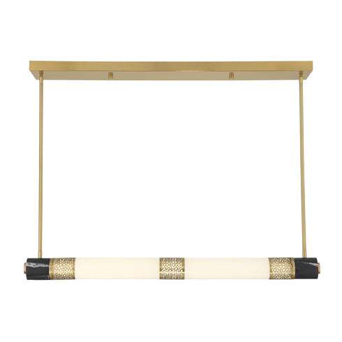 Farrell 1-Light Linear Chandelier in Warm Brass by Dann Foley