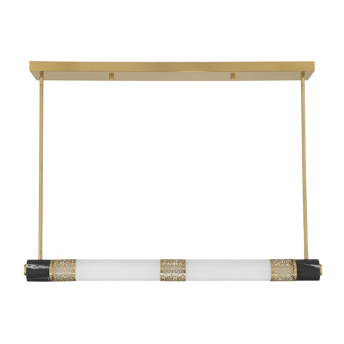 Farrell 1-Light Linear Chandelier in Warm Brass by Dann Foley