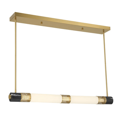 Farrell 1-Light Linear Chandelier in Warm Brass by Dann Foley