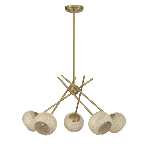 Jasper 5-Light Chandelier in Warm Brass