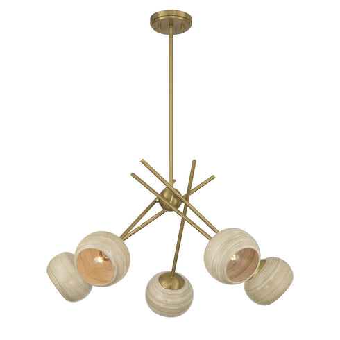 Jasper 5-Light Chandelier in Warm Brass