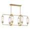 Holton 6-Light Linear Chandelier in Warm Brass
