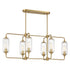 Holton 6-Light Linear Chandelier in Warm Brass