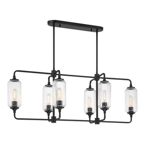 Holton 6-Light Linear Chandelier in Warm Brass