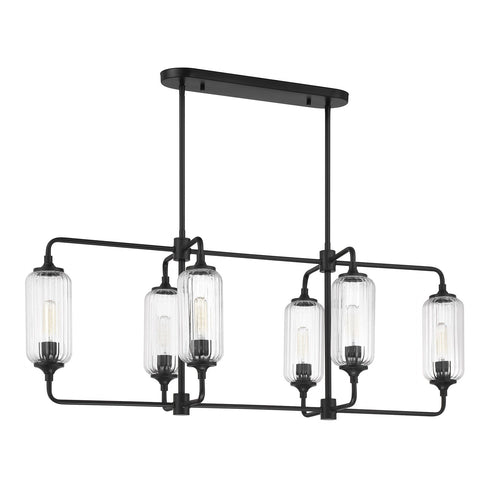 Holton 6-Light Linear Chandelier in Warm Brass