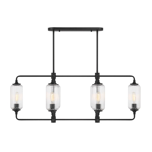 Holton 6-Light Linear Chandelier in Warm Brass