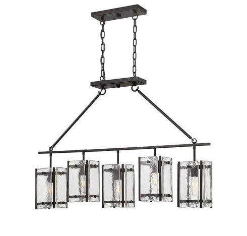 Glenwood 5-Light Linear Chandelier in English Bronze