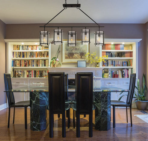 Glenwood 5-Light Linear Chandelier in English Bronze