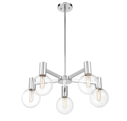 Wright 5-Light Chandelier in Chrome