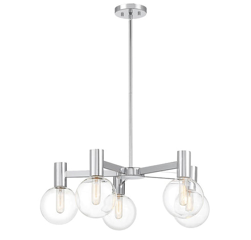 Wright 5-Light Chandelier in Chrome