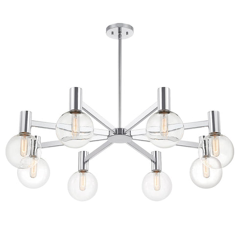 Wright 8-Light Chandelier in Chrome