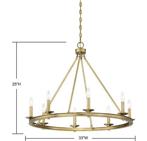 Middleton 8-Light Chandelier in Warm Brass