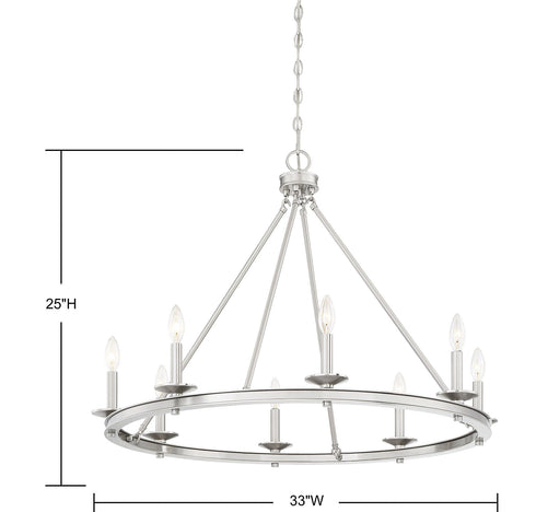 Middleton 8-Light Chandelier in Warm Brass