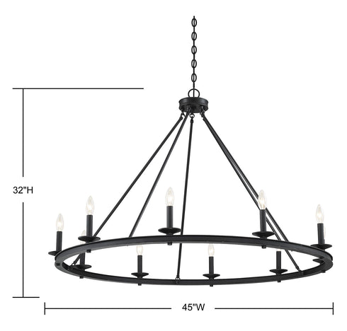 Middleton 10-Light Chandelier in Warm Brass