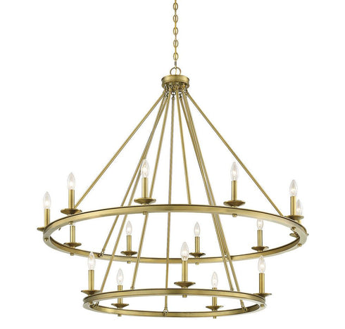 Middleton 15-Light Chandelier in Warm Brass
