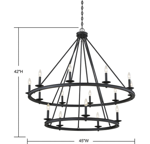Middleton 15-Light Chandelier in Warm Brass