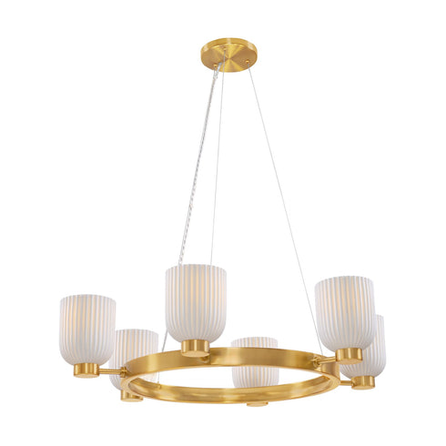 Isla Blanca 6-Light Chandelier in Warm Brass by Breegan Jane