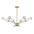 Denison 6-Light Chandelier in Warm Brass by Dann Foley